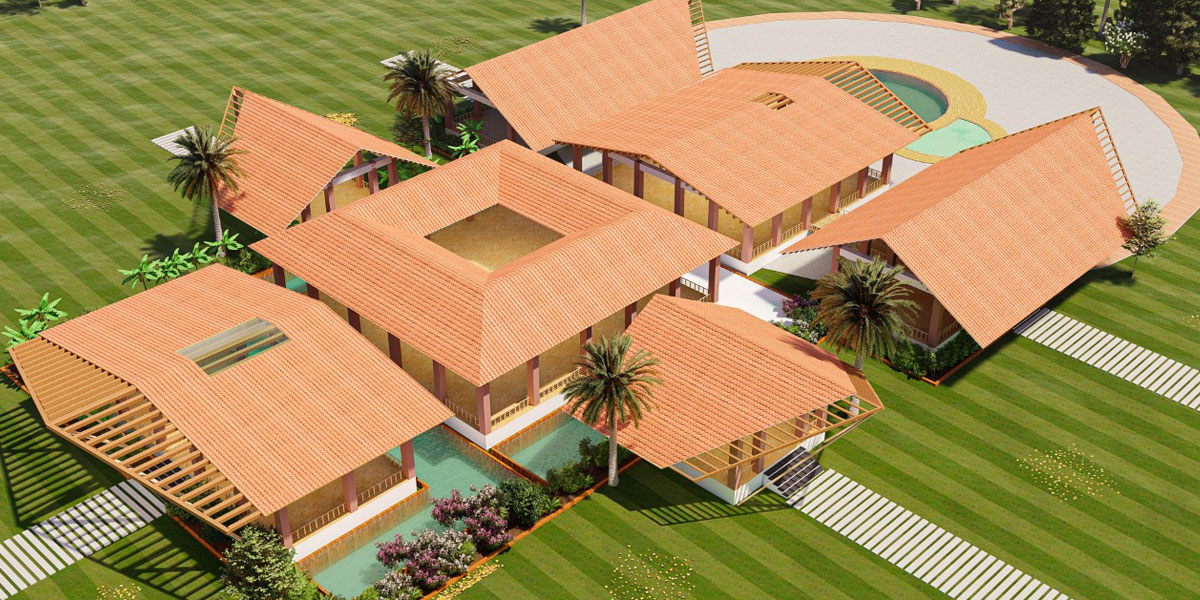 Vrindavan Farms Clubhouse Aerial View